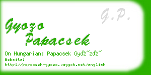 gyozo papacsek business card